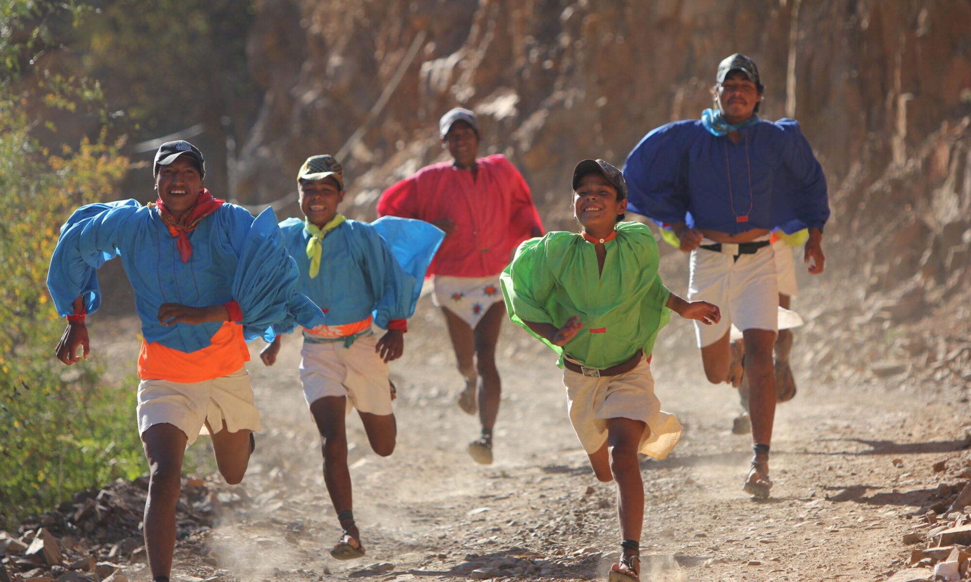 Tarahumara Indians running in Copper Canton Mexico