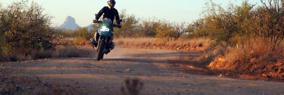 BMW GS motorcycle rider Buenos Aires National Wildlife Refuge