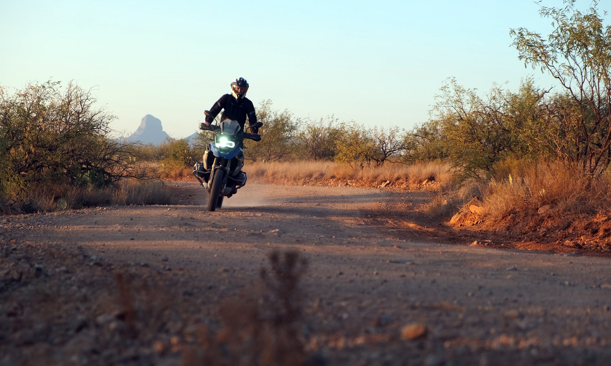 BMW GS motorcycle rider Buenos Aires National Wildlife Refuge