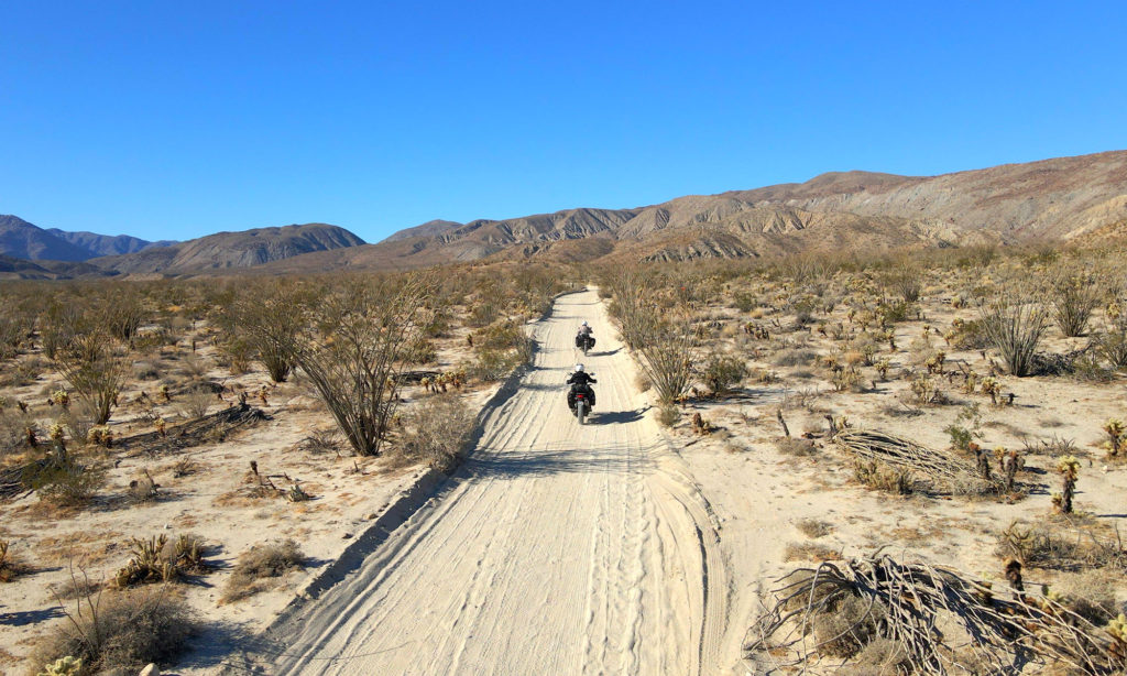 sandy roads in Anza Borrego