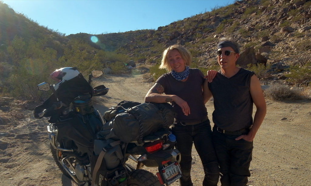 Sterling and Eva with motorcycle