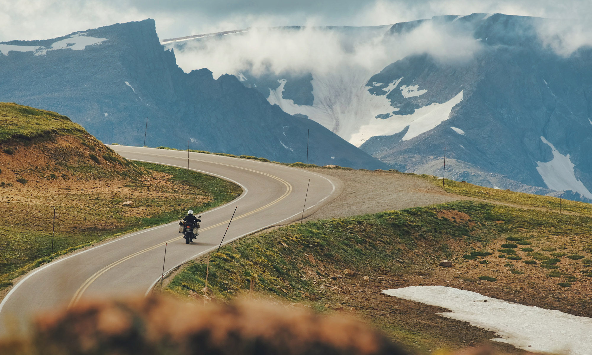 Sterling Noren riding Beartooth Pass Wyoming