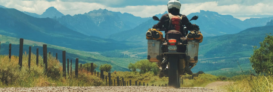 Motorcycle on road in Colorado