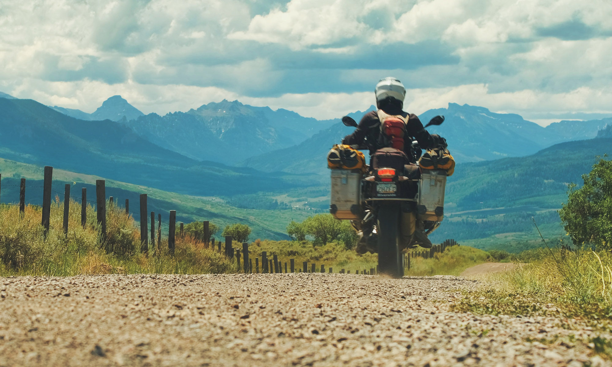 Motorcycle on road in Colorado