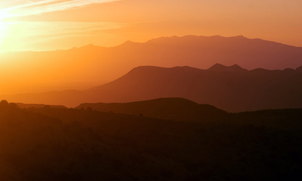 Sunset from Black Hills Backcountry Scenic Byway in Arizona