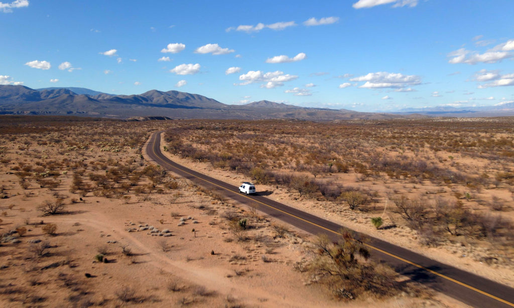 Driving down the Cascabel Road in the Arizona desert.