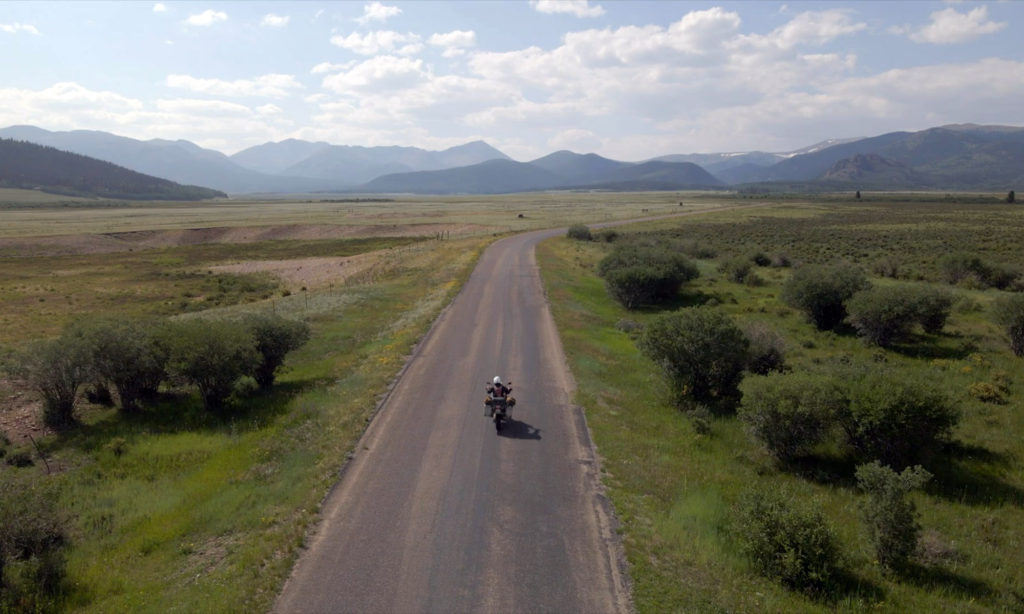 Motorcycle riding up Georgia Pass Colorado