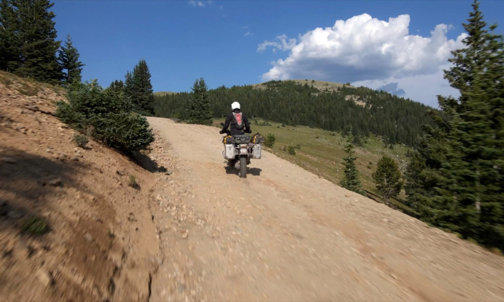 BMW motorcycle riding up Georgia Pass Colorado