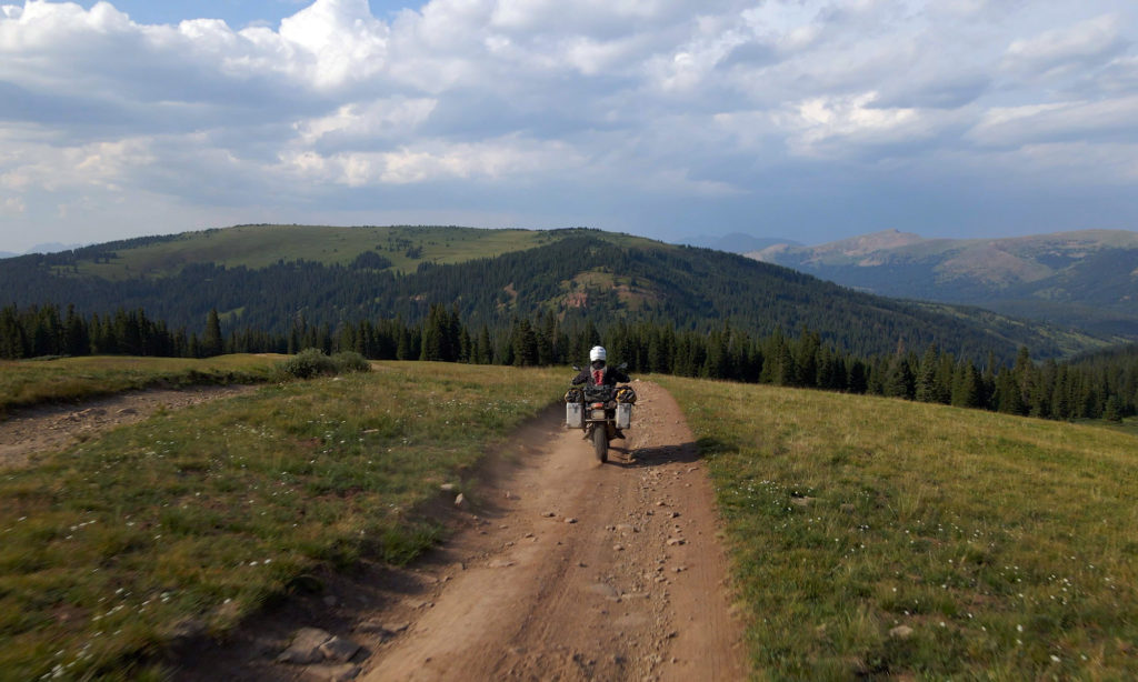 Motorcycling top of Ptarmigan Pass Colorado