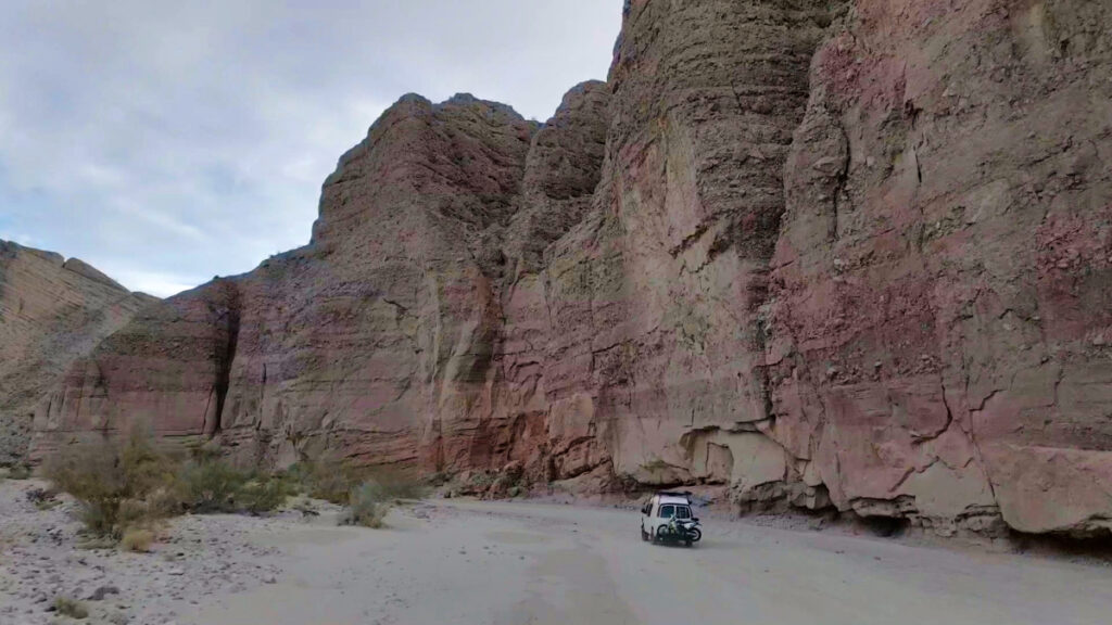 4x4 van in anza borrego desert state park with Husqvarna 701 LR long range