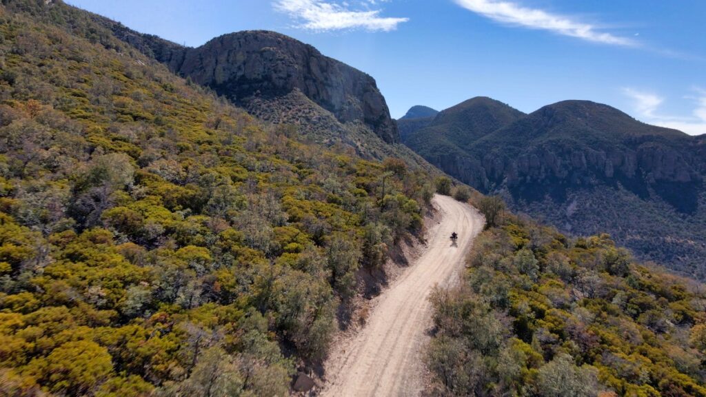 Motorcycling into Carr Canyon