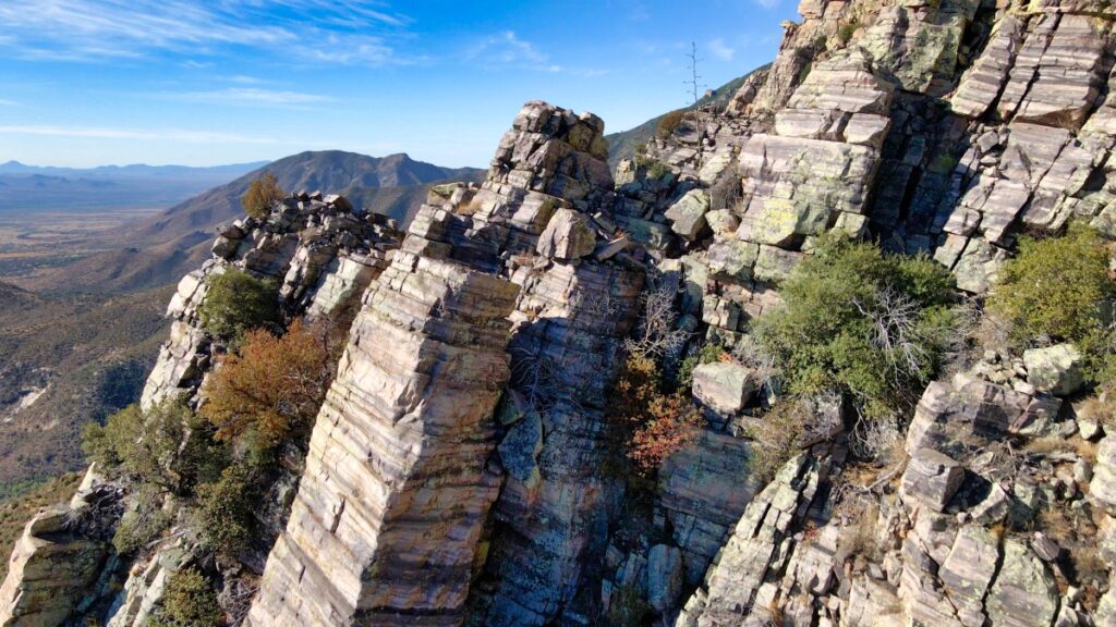 Rock formations in Huachuca Mountains near Carr Canyon