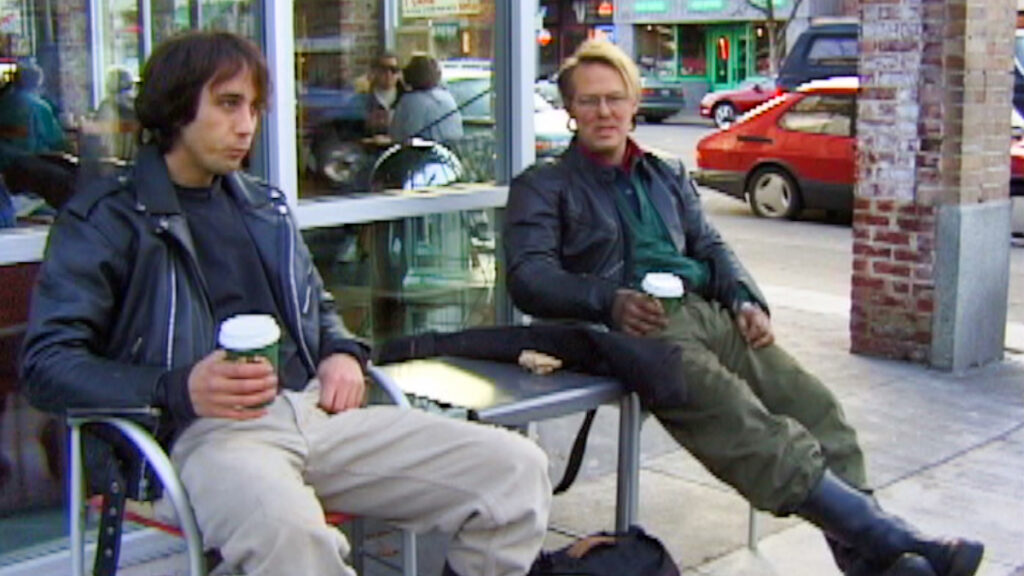 Sterling Noren drinking coffee in Seattle in 1995