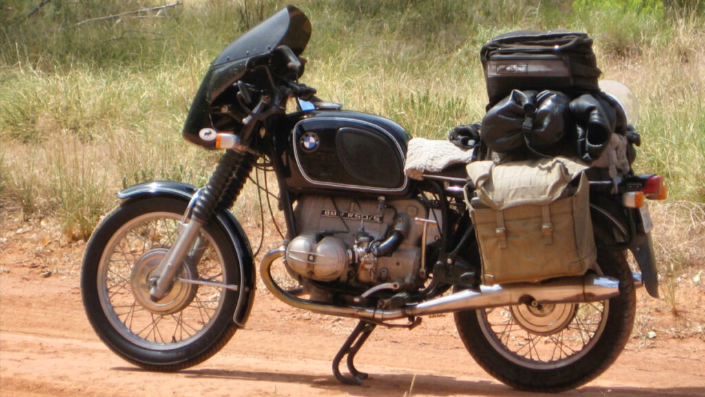 Sterling Noren BMW GS motorcycle filmmaker with 1972 BMW R50/5 in 2007