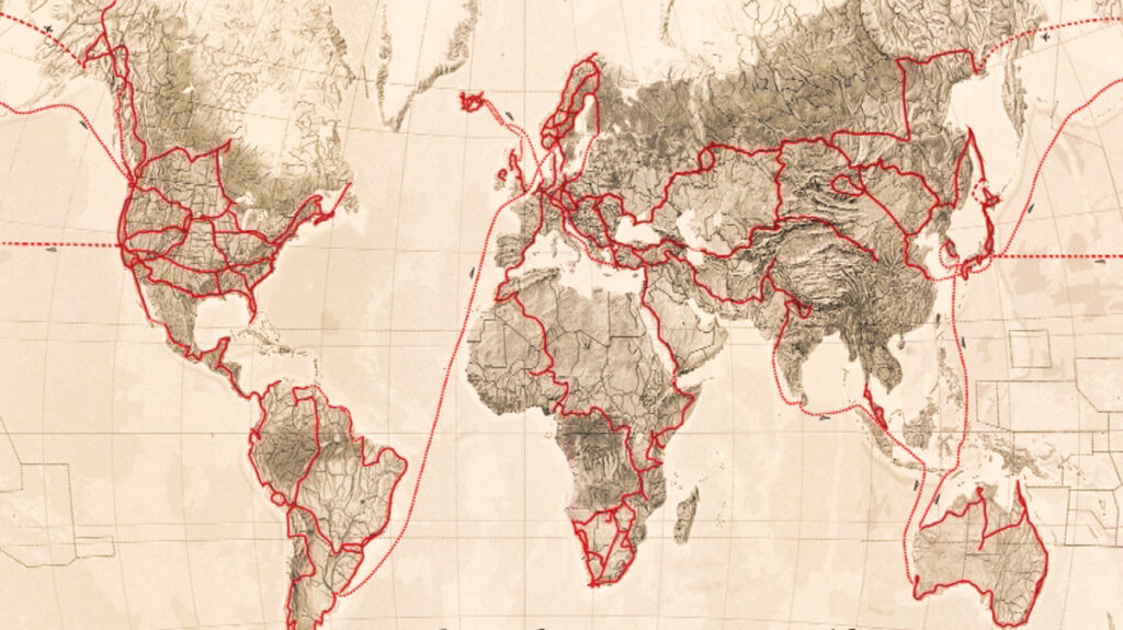 Helge Pedersen 10 Years on Two Wheels map