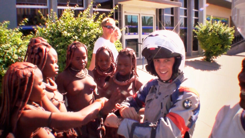 Sterling Noren BMW GS motorcycle filmmaker in Africa in 2010