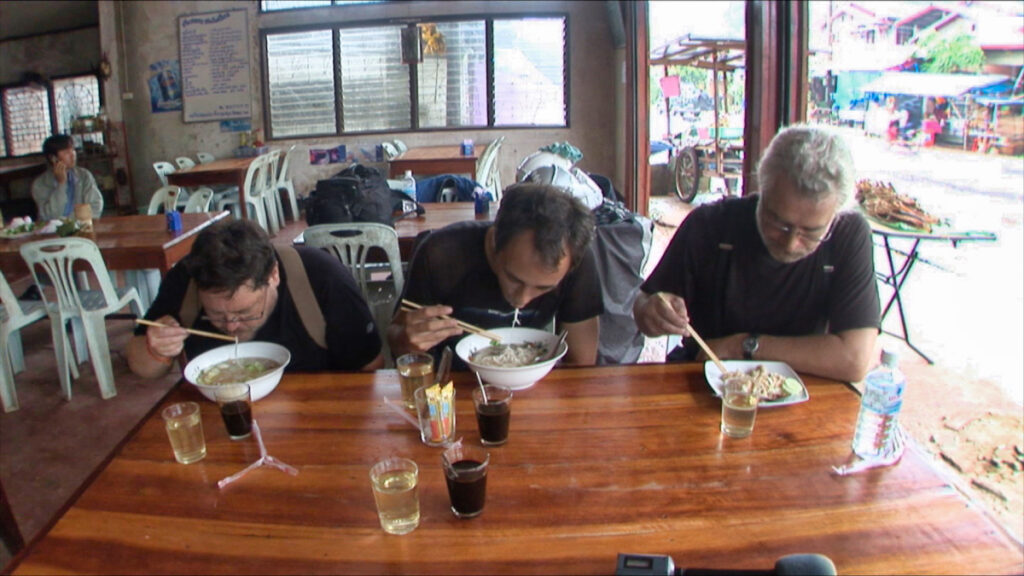 Sterling Noren BMW GS motorcycle filmmaker with Chris Poland and Helge Pedersen in Vietnam in 2007