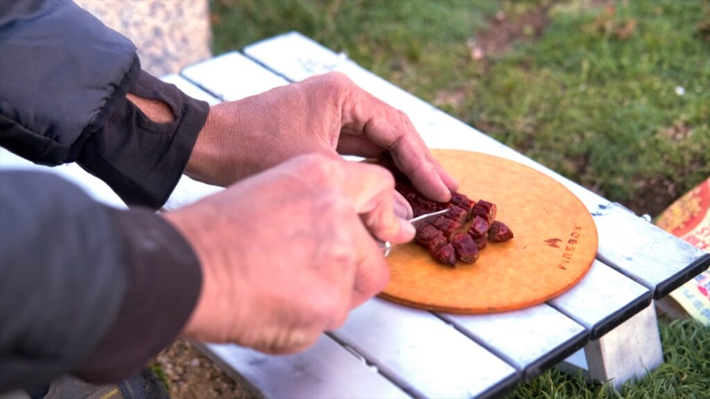 Preparing food for camping in Colorado