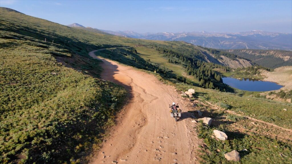 Sterling Noren motorcycling on Rollins Pass in Colorado