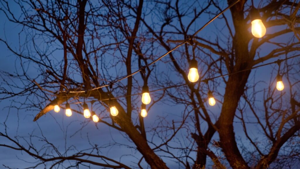 string lights overland camping