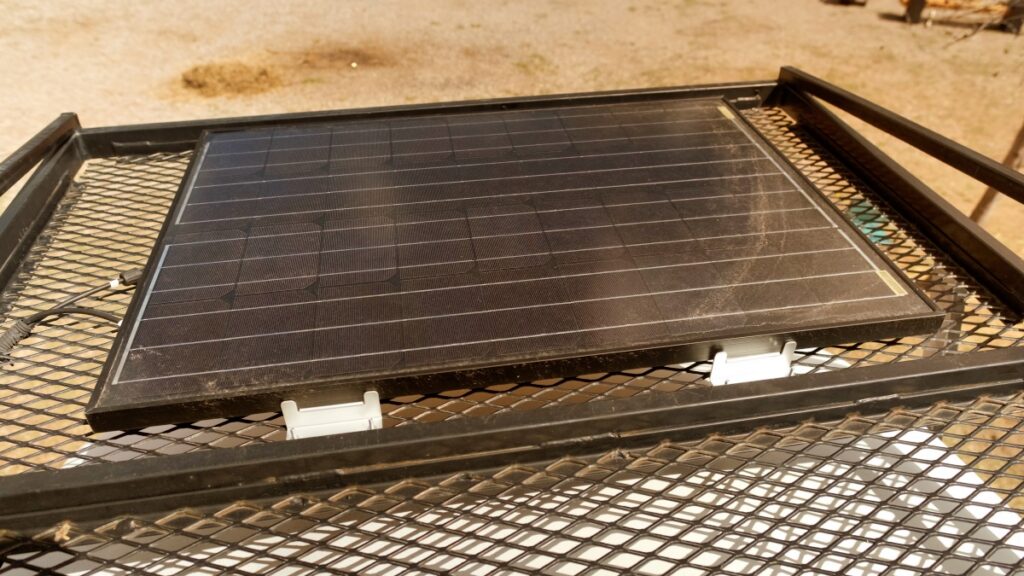 Overland Solar panel on roof of van