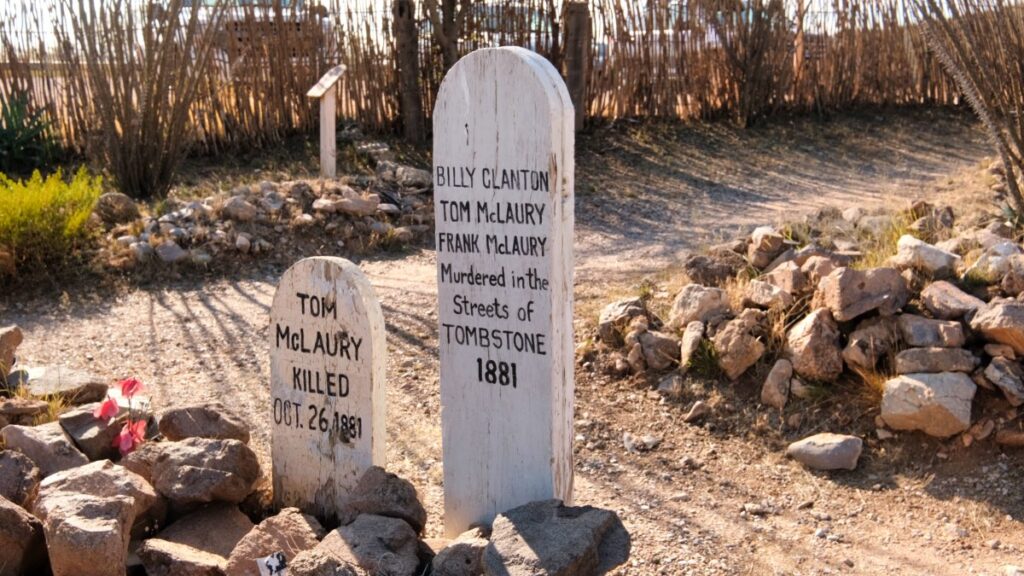 The McLaury graves in Tombstone, Arizona