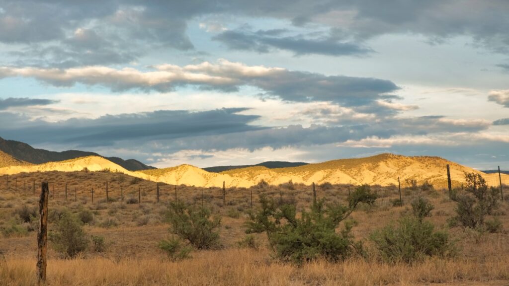 Hills in sunlight Peach Valley OHV area Colorado