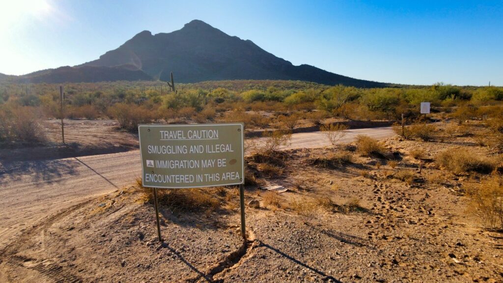 Sterling Noren El Camino del Diablo 2021 travel caution illegal smuggling sign warning