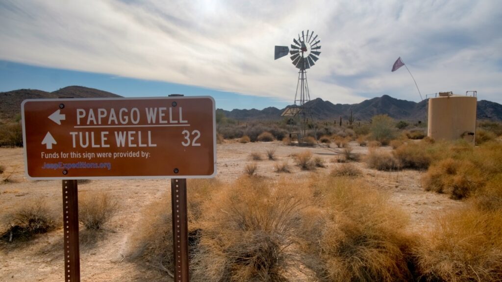 Sterling Noren El Camino del Diablo 2021 Papago Well sign