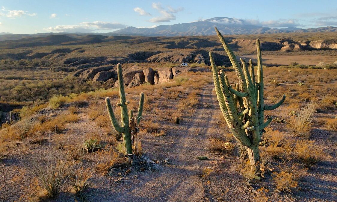 overland van camping Cascabel Road Arizona 2021