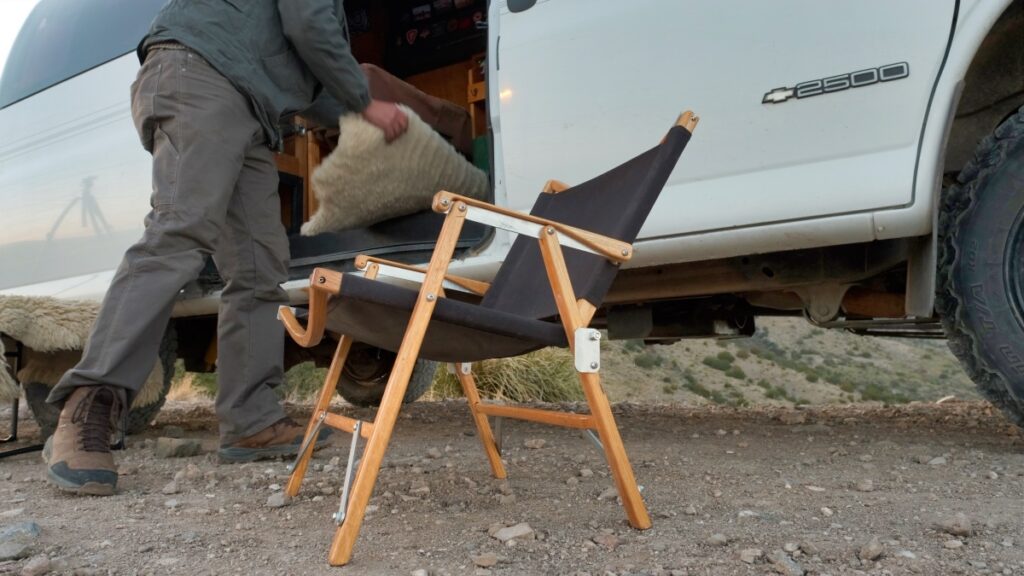 overland van camping Santa Rita mountains Arizona 2021 Kermit camping chair