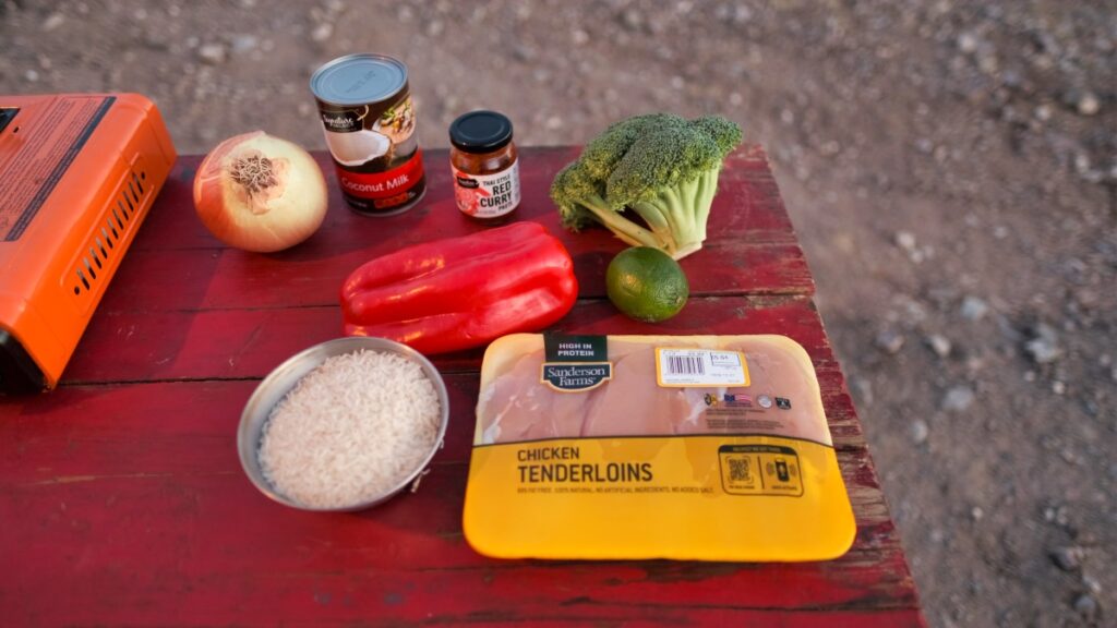 overland van camping Santa Rita mountains Arizona 2021 dinner ingredients