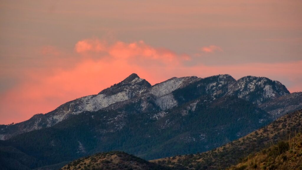 overland van camping Santa Rita mountains Arizona 2021 sunset