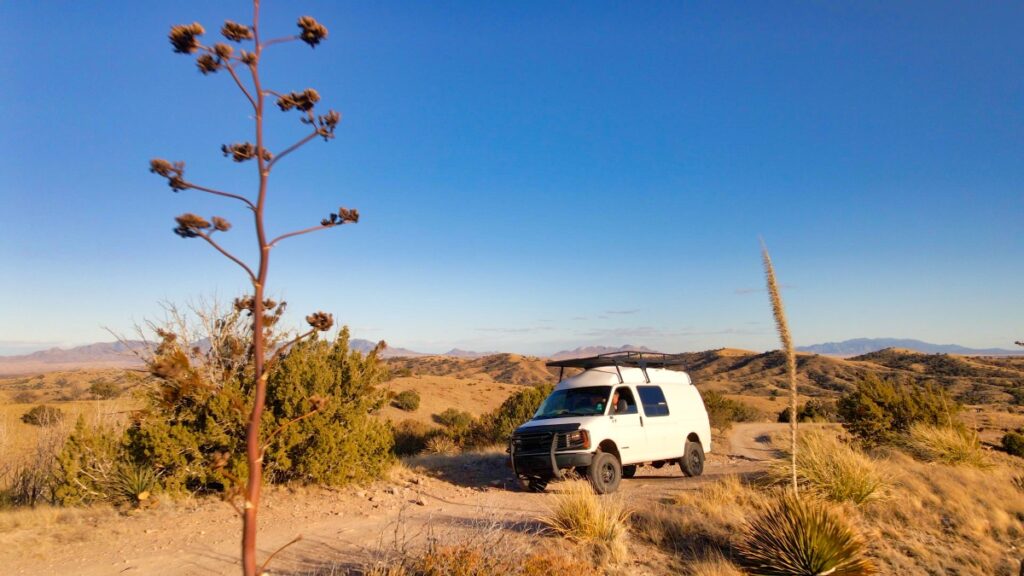 overland van camping Santa Rita mountains Arizona 2021