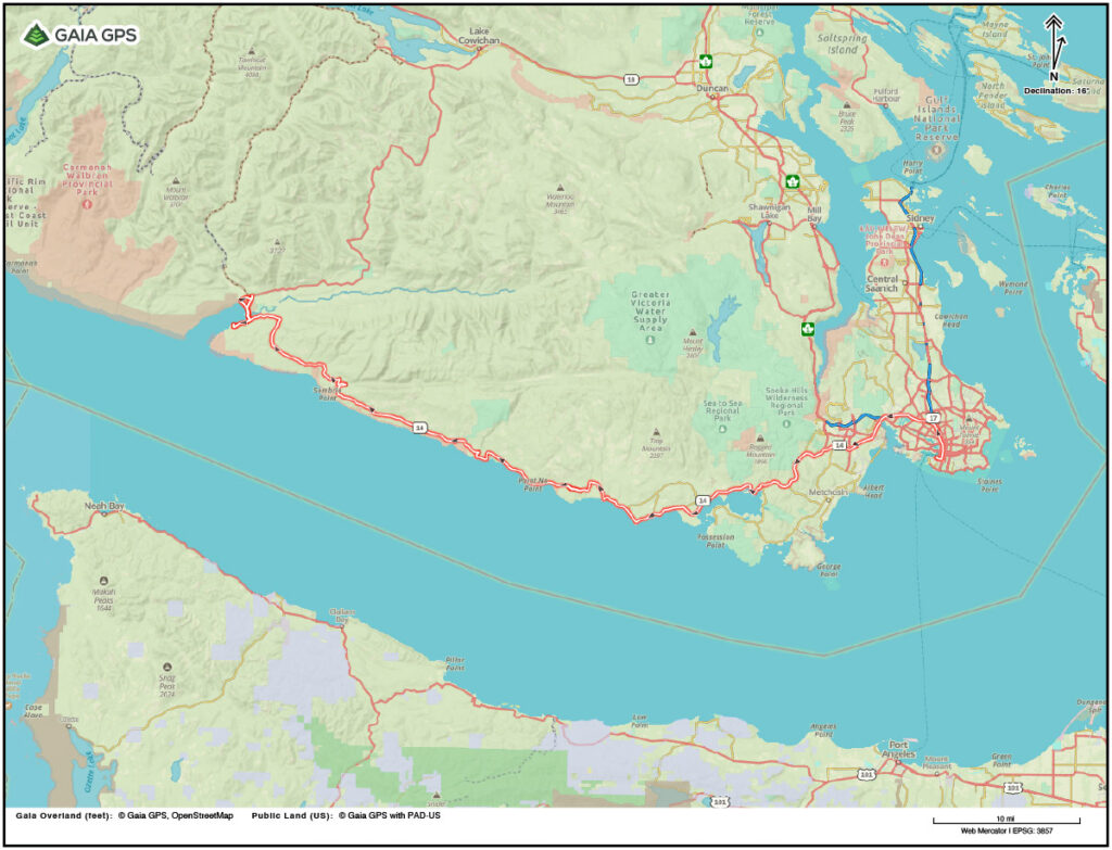 Map - Port Renfrew to Bamfield